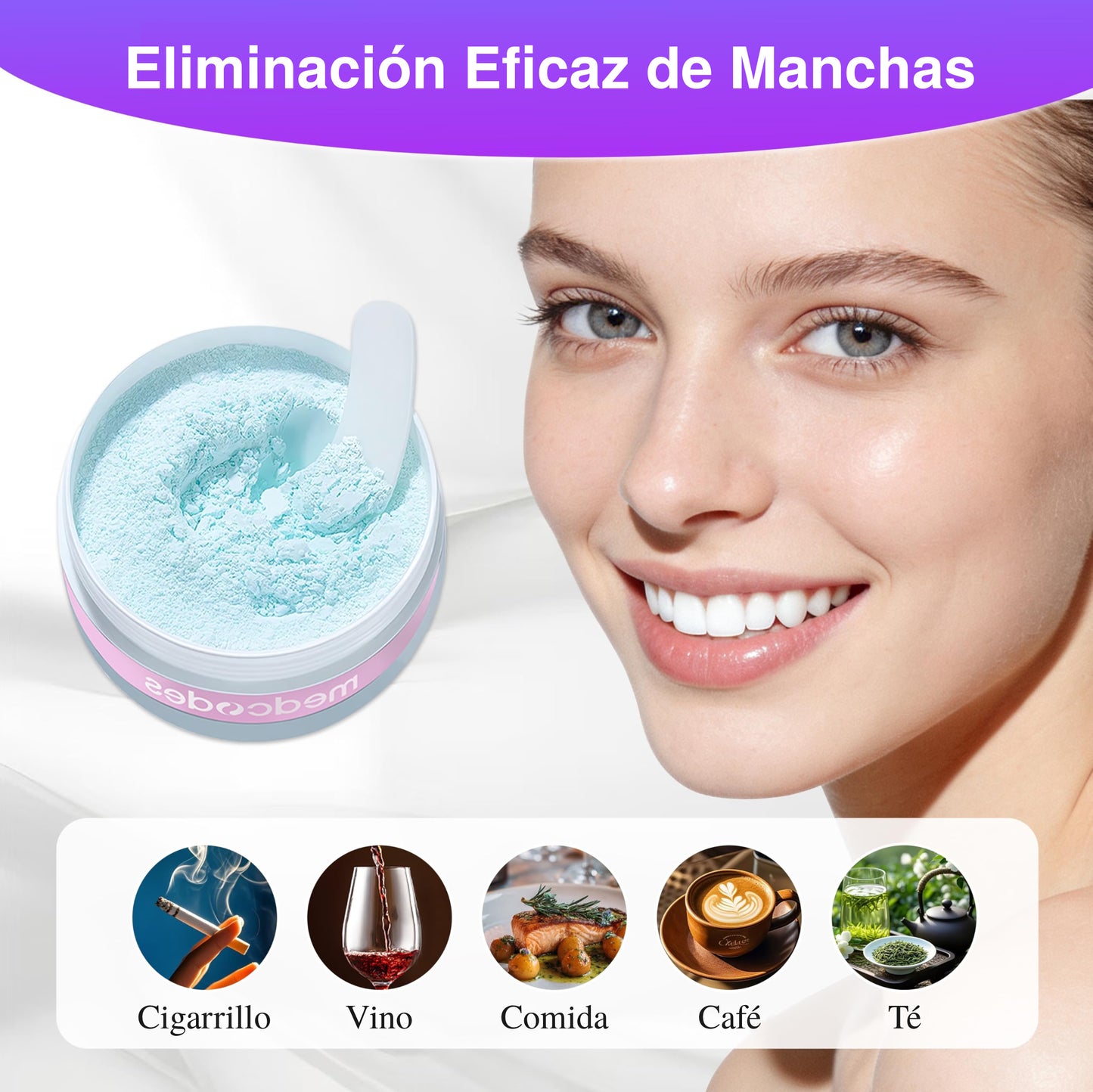 Blanqueador Dental en Polvo Medcodes