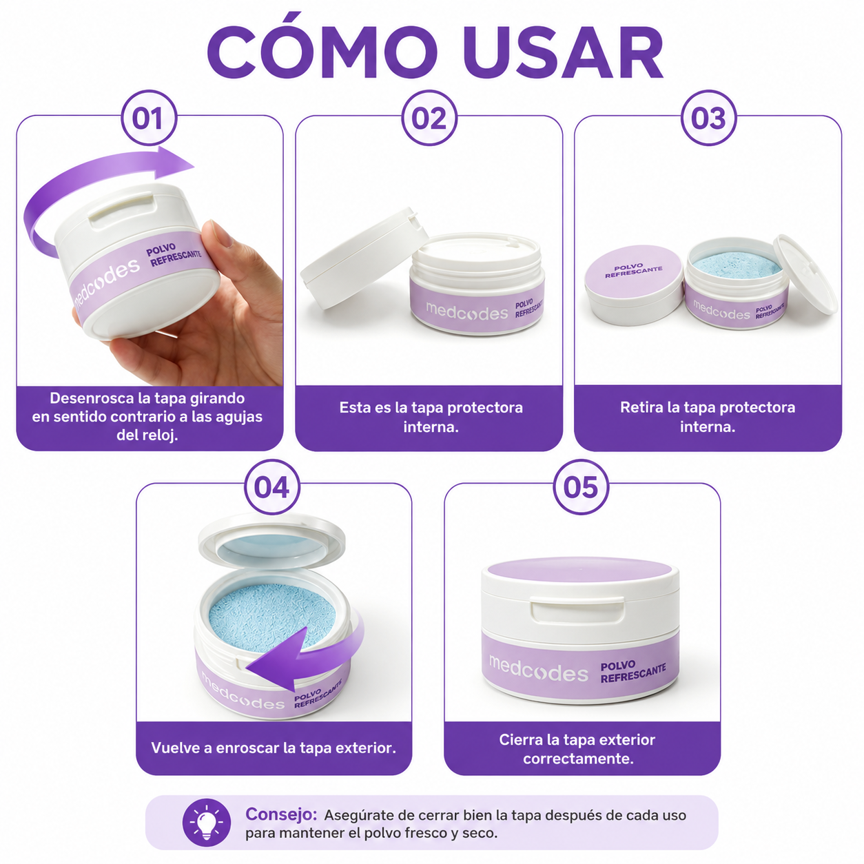 Blanqueador Dental en Polvo Medcodes
